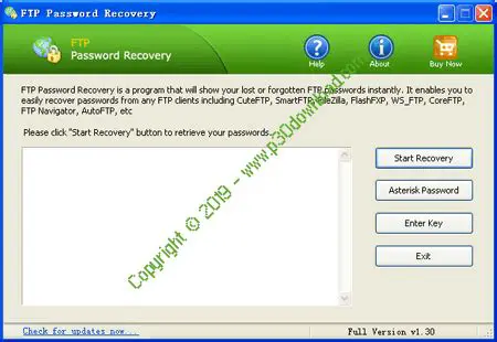 Features of FTP Password Recovery