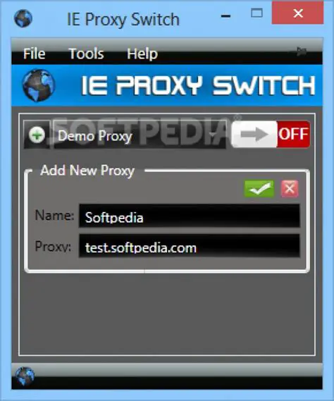 Features of IE Proxy Switch