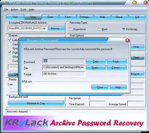 Features of KRyLack Password Recovery