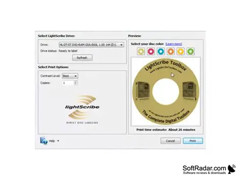 Features of LightScribe Template Labeler