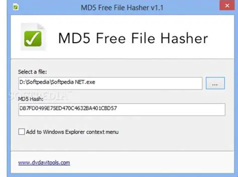 Features of MD5 Free File Hasher