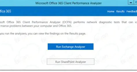 Features of Microsoft Office 365 Client Performance Analyzer