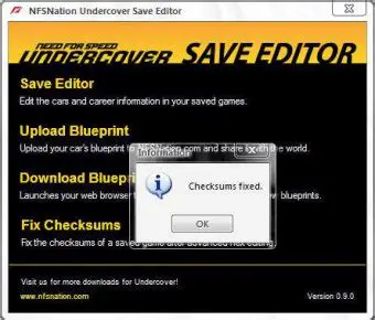 Features of NFSNation Undercover Save Editor