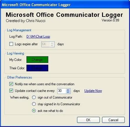 Features of Office Communicator Logger