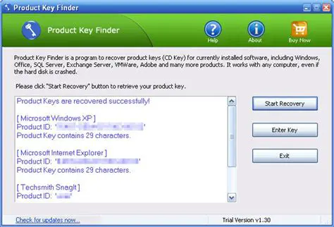 Features of Product Key Finder 2011