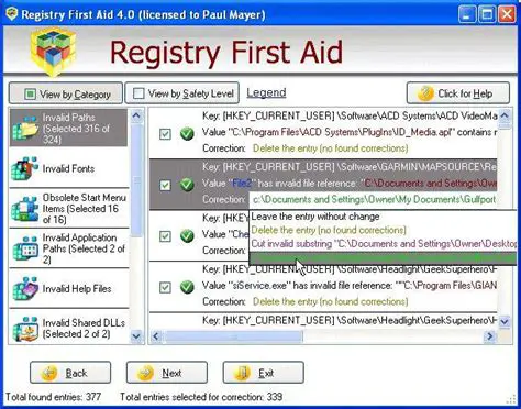 Features of Registry First Aid