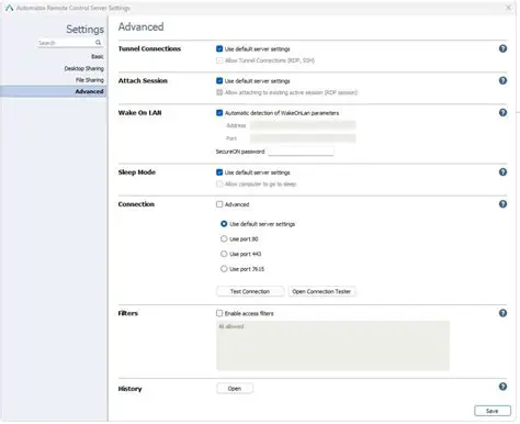 Features of Remote Control Server