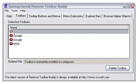 Features of Remove Toolbar Buddy