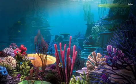Features of the Blue Ocean Aquarium Wallpaper