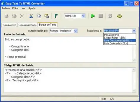 Features of the Easy Text to HTML Converter