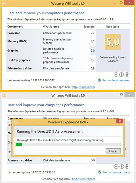 Features of the Winaero WEI Tool