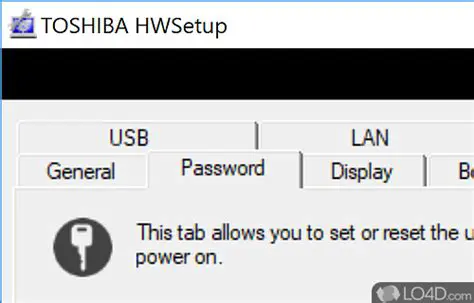 Features of TOSHIBA HW Setup