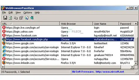 Features of WebBrowserPassView
