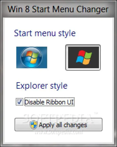 Features of Win 8 Start Menu Changer