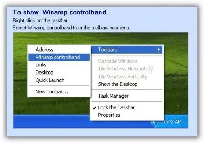 Features of Winamp ControlBand