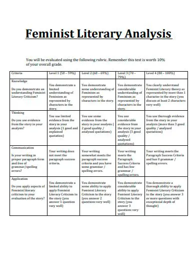 Feminist Literature Analysis