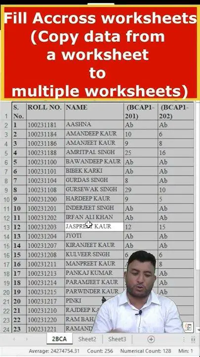 Fill in data across multiple labels