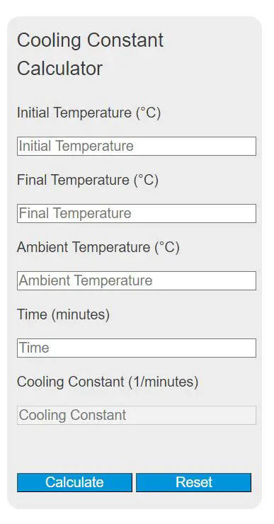 Finding the Cooling Constant