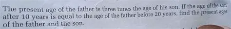 Finding the Present Age of the Father