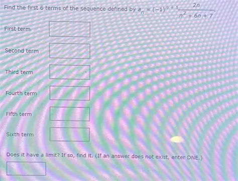First 6 Terms of the Sequence
