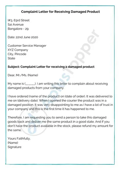 Formal Complaint Letter for Damaged Book Purchase