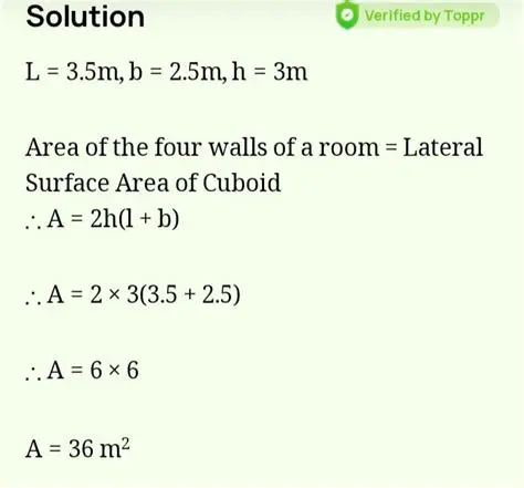 Formula for Calculating the Area of Four Walls of a Cuboid