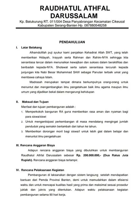 Fungsi Pendahuluan dalam Proposal