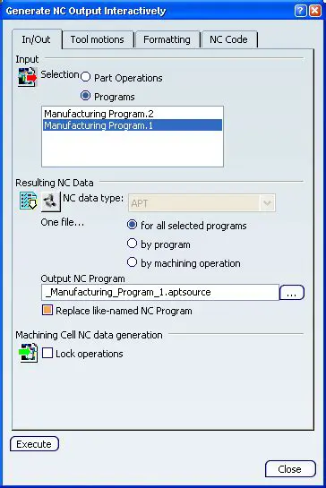 Generating NC Program Files