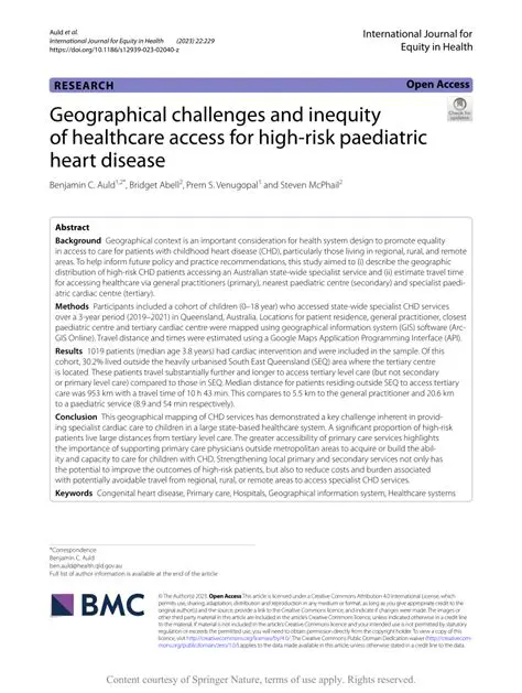 Geographical Challenges and Limited Access