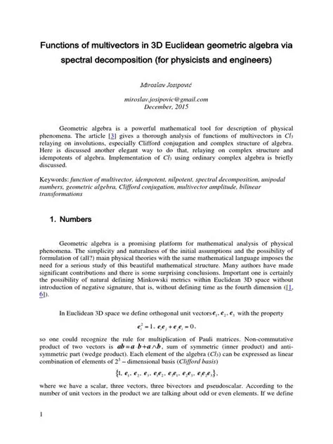 Geometric Algebras and Multivectors