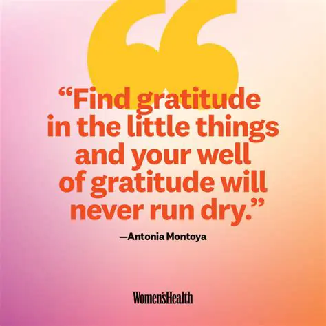 Gratitude for what she has