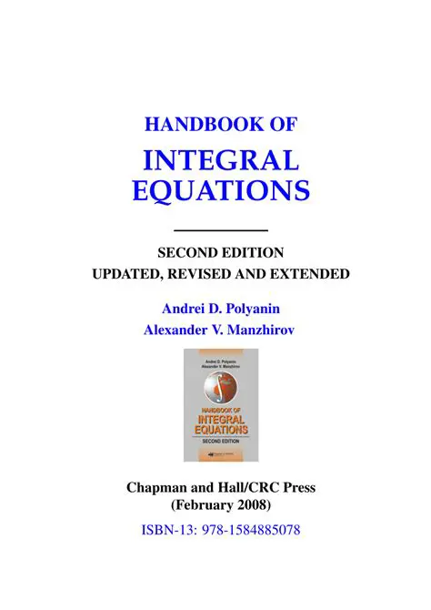 Handbook of Integral Equations