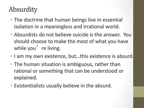 Highlight the absurdity of a situation