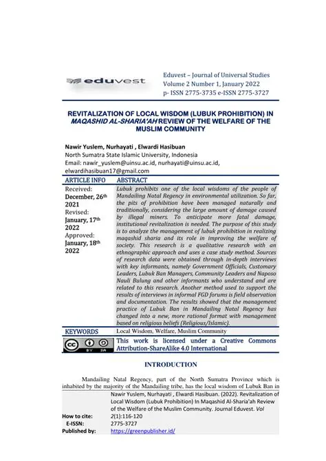 History and Concept of Lubuk Prohibition