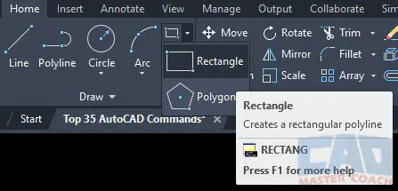 How to Use the Rectang Command