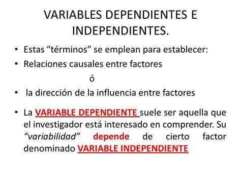 Identificar la variable independiente y la variable dependiente