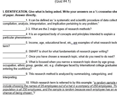 Identification of Question Paper