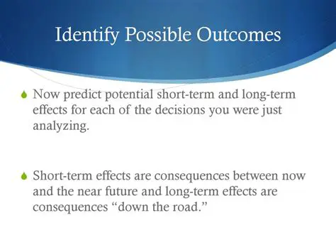 Identify the potential outcomes