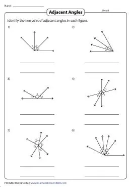 Identifying Adjacent Angles