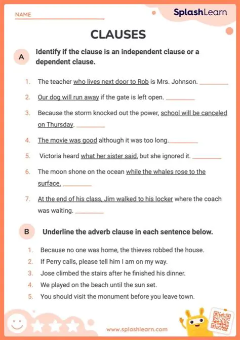 Identifying Clauses in the Given Sentences