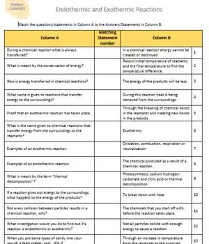 Identifying Endothermic Reactions