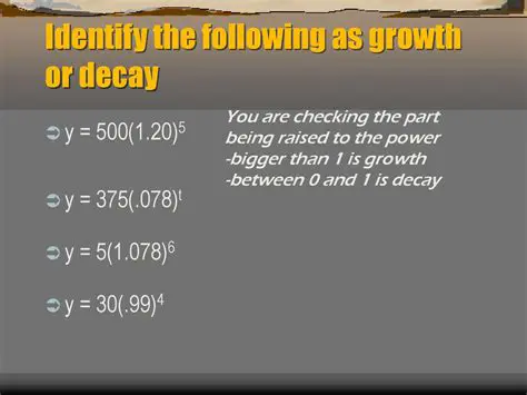 Identifying Growth or Decay