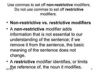 Identifying Nonrestrictive Modifiers