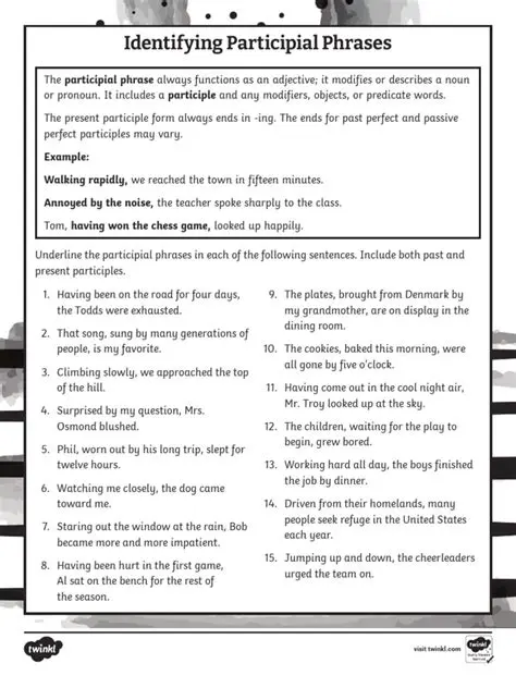 Identifying Participial Phrases