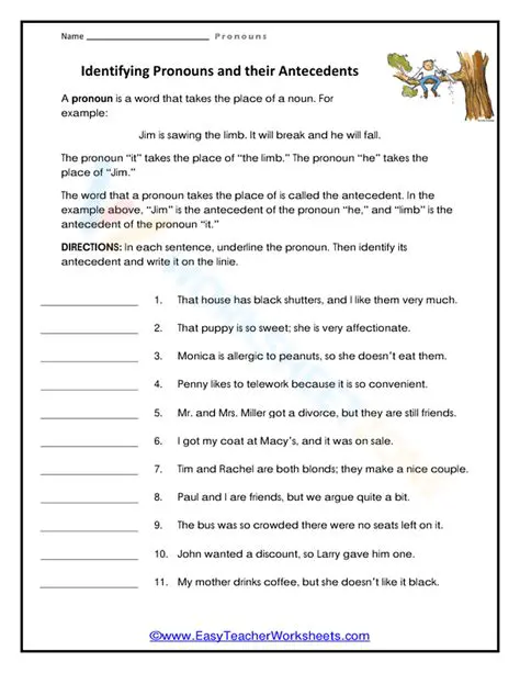 Identifying the Antecedent of a Pronoun