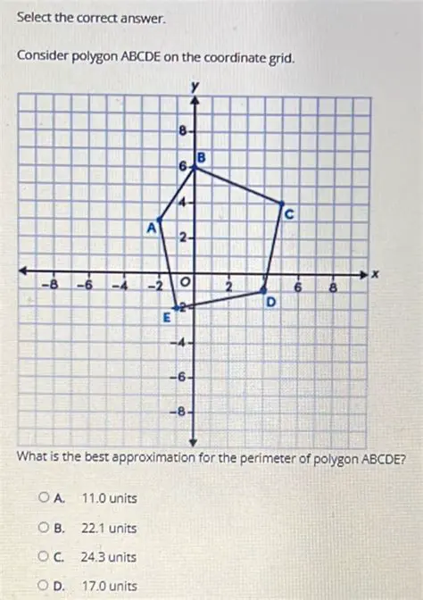 Identifying the Coordinates of Polygon ABCDE