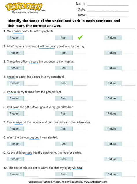 Identifying the Verb in a Different Tense