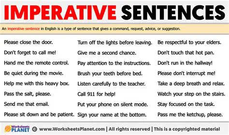 Imperative sentence examples