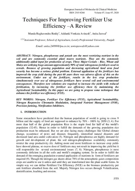 Improve the efficiency of fertilizer use