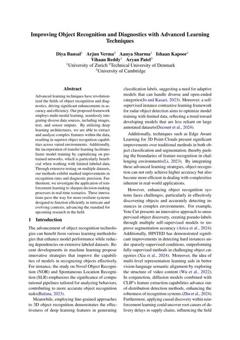 Improving Object Recognition